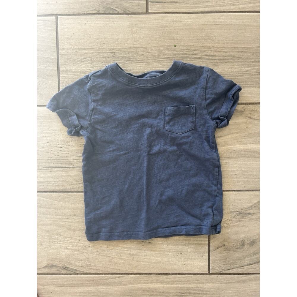 Janie And Jack Boys T-Shirt Size 5 Short Sleeve Pocket Casual Navy JK